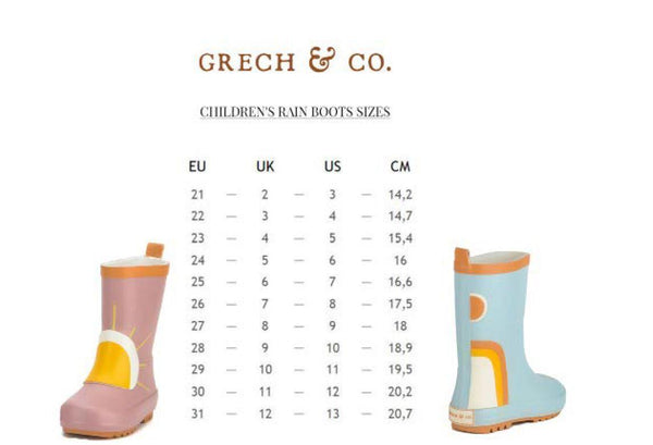 Little Fashion Addict - Grech & Co - Maattabel regenlaarzen