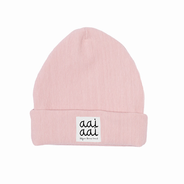 Little Fashion Addict - AAI AAI - Beanie/Muts RIB - Pink - Verkrijgbaar bij Littlefashionaddict.com