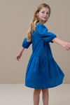Kledingmerk: By-Bar - Girls fashion brand - Girls Puck Dress - in het Koningsblauw - Van 4 tot 12 jaar beschikbaar bij littlefashionaddict.com