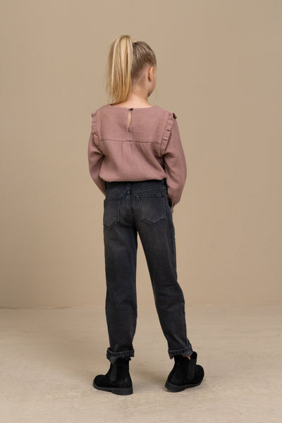 Little Fashion Addict - By-Bar - Girls fashion brand - Girls Mila Gauze Blouse in dusty lilac - Van 4 tot 10 jaar beschikbaar bij Little Fashion Addict