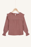 Little Fashion Addict - By-Bar - Girls fashion brand - Girls Mila Gauze Blouse in dusty lilac - Van 4 tot 10 jaar beschikbaar bij Little Fashion Addict