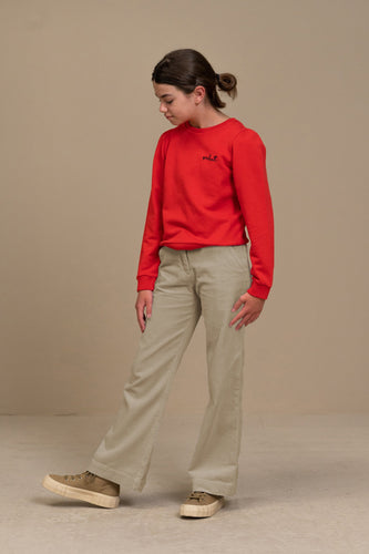 Little Fashion Addict - By-Bar - Girls fashion brand - Girls Rode Nicky Sweater - Van 4 tot 12 jaar beschikbaar bij Little Fashion Addict