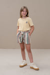 Kledingmerk: By-Bar - Girls fashion brand - Girls Wanda Stripe Short - Gestreepte short met strepen in pastelkleuren - Van 4 tot 12 jaar beschikbaar bij littlefashionaddict.com