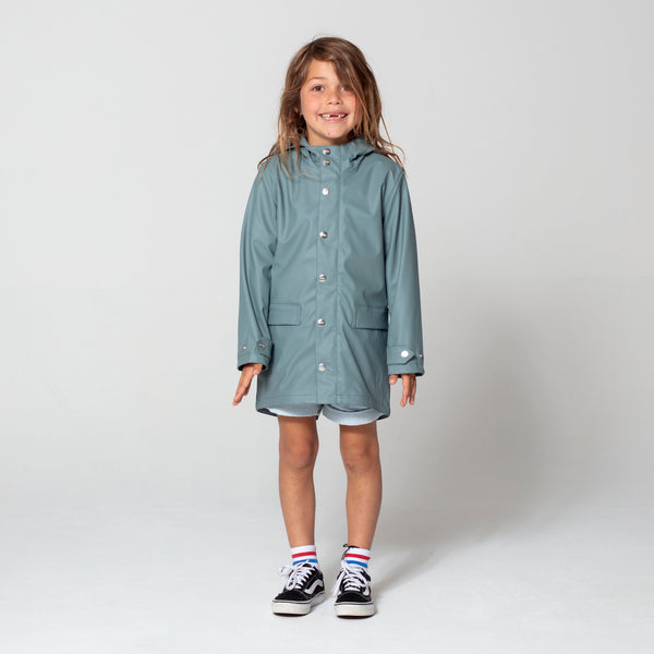 Littlefashionaddict - Gosoaky Lazy Geese - Regenjas voor jongens en meisjes - Kleur: Stormy Sea Grey - Vanaf maat 86 tot maat 152 - Meisjes & Jongensmode - Verkrijgbaar bij Littlefashionaddict.com