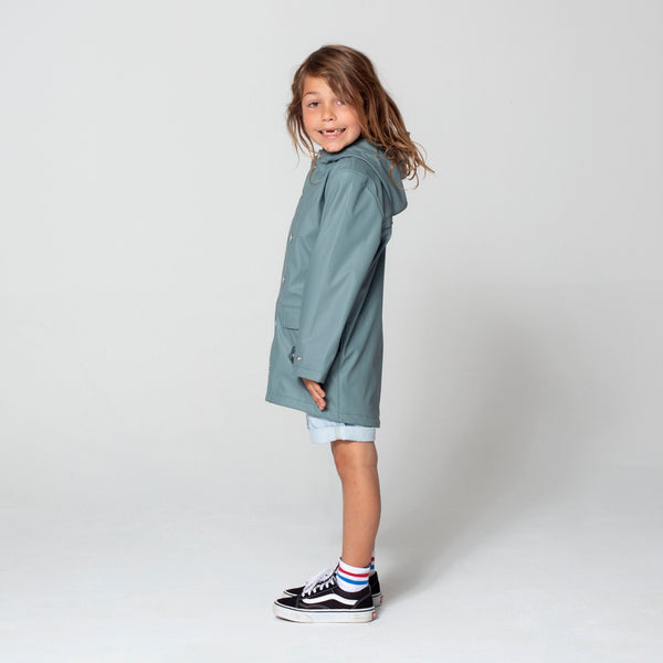 Littlefashionaddict - Gosoaky Lazy Geese - Regenjas voor jongens en meisjes - Kleur: Stormy Sea Grey - Vanaf maat 86 tot maat 152 - Meisjes & Jongensmode - Verkrijgbaar bij Littlefashionaddict.com