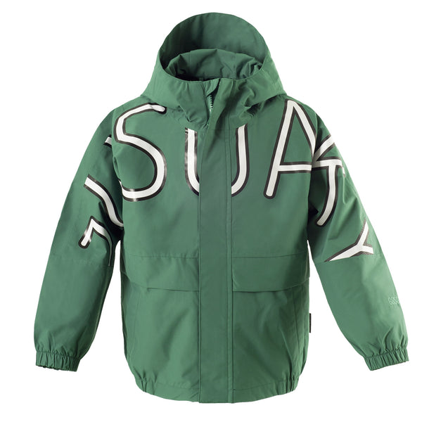 Littlefashionaddict - Gosoaky The Lion - Korte groene jas met kap voor jongens en meisjes - Vanaf maat 86 tot maat 152 - Meisjes & Jongensmode - Verkrijgbaar bij Littlefashionaddict.com