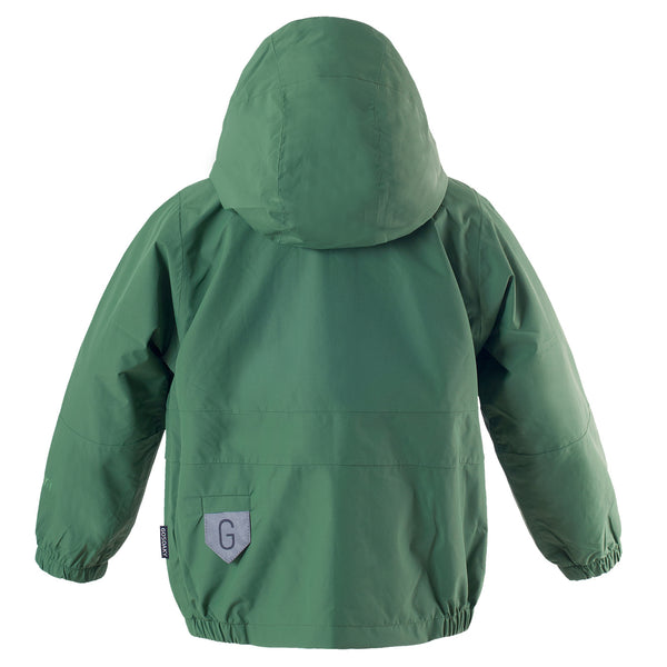 Littlefashionaddict - Gosoaky The Lion - Korte groene jas met kap voor jongens en meisjes - Vanaf maat 86 tot maat 152 - Meisjes & Jongensmode - Verkrijgbaar bij Littlefashionaddict.com