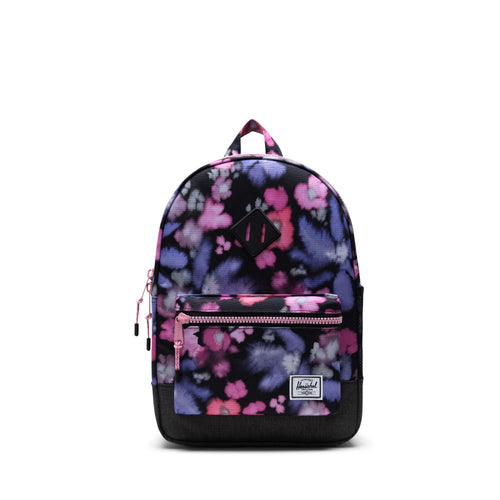 Little Fashion Addict - Herschel Rugzak - Heritage Youth Blurry Floral / Black Crosshatch - Ideaal voor kids vanaf 5 jaar - Verkrijgbaar bij Little Fashion Addict