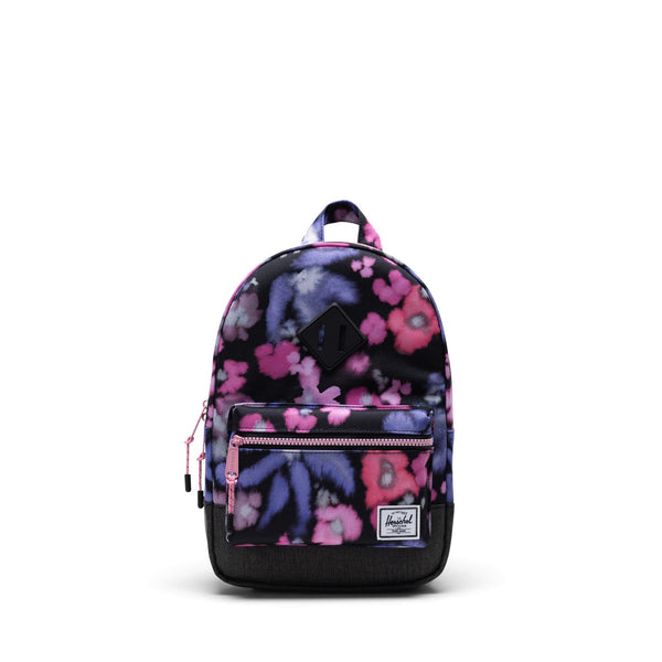 Herschel Rugzak Heritage Kids Blurry Floral / Black Crosshatch - Ideaal voor de kleuterklas - verkrijgbaar bij Little Fashion Addict