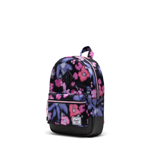 Herschel Rugzak Heritage Kids Blurry Floral / Black Crosshatch - Ideaal voor de kleuterklas - verkrijgbaar bij Little Fashion Addict