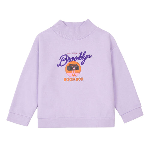 Hundred Pieces - Boombox Organic Cotton Sweatshirt - Kleur: Paars - Girlsfashion - Beschikbaar vanaf 4 jaar tot 10 jaar - Verkrijgbaar bij Little Fashion Addict