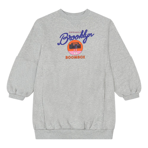 Hundred Pieces - Brooklyn Sweatshirt Dress Heather Grey - Girlsfashion - Beschikbaar vanaf 4 jaar tot 10 jaar - Verkrijgbaar bij Little Fashion Addict