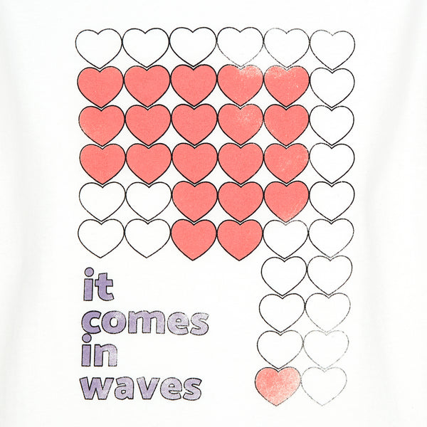 Hundred Pieces - Off white - Longsleeve T-shirt 'It comes in Waves' - Meisjesmode - Herfst- en Wintercollectie 2022 - Kleur: gebroken wit - Verkrijgbaar bij Littlefashionaddict.com vanaf 4 jaar tot 12 jaar