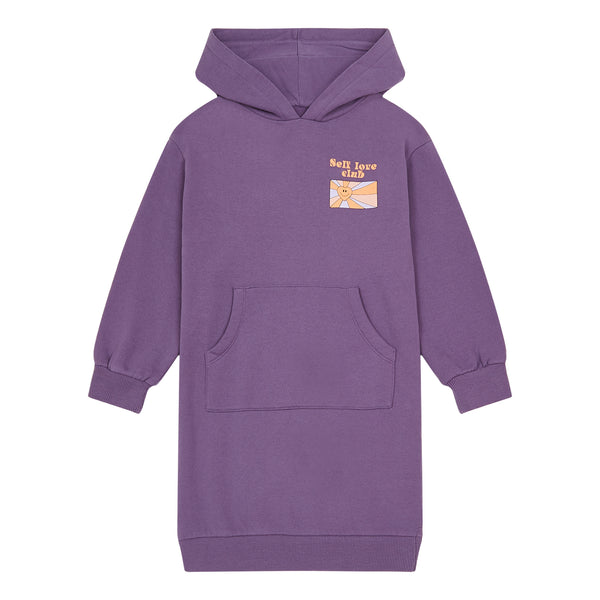 Hundred Pieces - Purple - Hoodie Dress 'Self Love Club' - Meisjesmode - Herfst- en Wintercollectie 2022 - Kleur: paars - Verkrijgbaar bij Littlefashionaddict.com vanaf 4 jaar tot 12 jaar