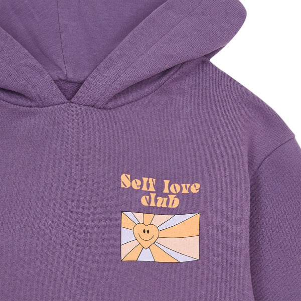 Hundred Pieces - Purple - Hoodie Dress 'Self Love Club' - Meisjesmode - Herfst- en Wintercollectie 2022 - Kleur: paars - Verkrijgbaar bij Littlefashionaddict.com vanaf 4 jaar tot 12 jaar