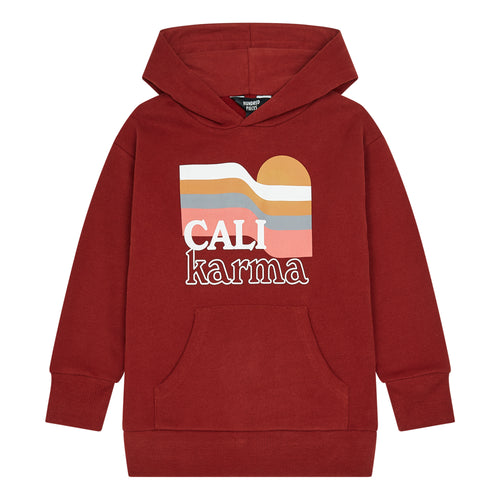 Hundred Pieces - Dark Red - Cali Karma Sweatshirt/Hoodie - Jongensmode - Herfst- en Wintercollectie 2022 - Kleur: Donkerrood - Verkrijgbaar bij Littlefashionaddict.com vanaf 4 jaar tot 12 jaar