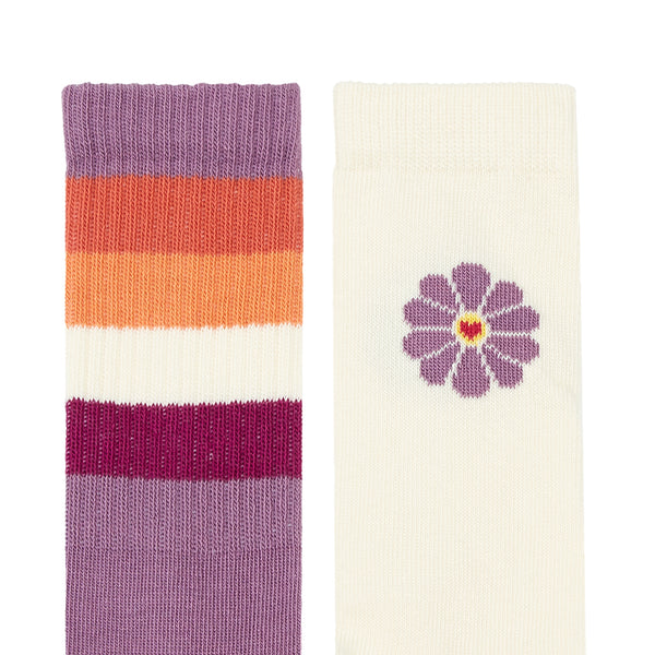 Little Fashion Addict - Hundred Pieces - Set van 2 paar sokken voor meisjes - Daisy Socks: Set of 2  - Verkrijbaar vanaf maat 27. Littlefashionaddict.com