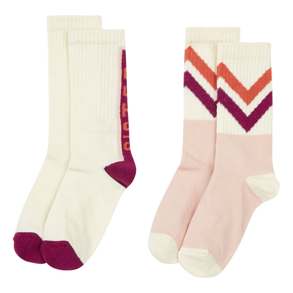 Little Fashion Addict - Hundred Pieces - Set van 2 paar sokken voor meisjes - Sister Sporty Socks Set of 2 - Verkrijbaar vanaf maat 27. Littlefashionaddict.com