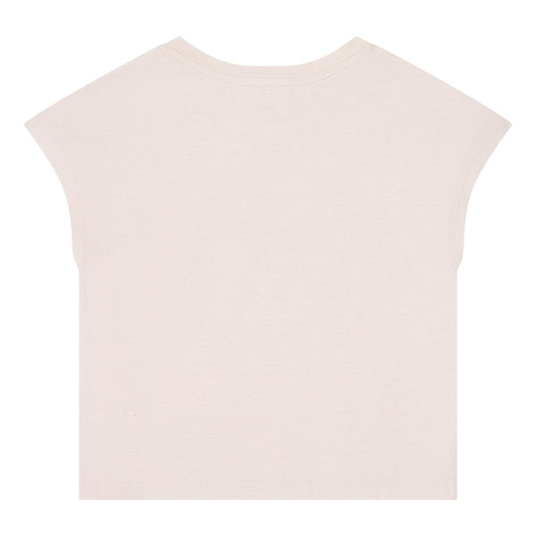 Hundred Pieces - Organic Cotton FlowerSmile T-shirt - Kleur: Lichtroze  - Meisjesmode - Zomercollectie 2023 - Verkrijgbaar bij Littlefashionaddict.com