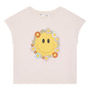 Hundred Pieces - Organic Cotton FlowerSmile T-shirt - Kleur: Lichtroze  - Meisjesmode - Zomercollectie 2023 - Verkrijgbaar bij Littlefashionaddict.com