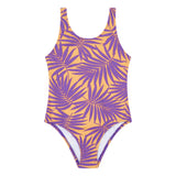Hundred Pieces - Badpak met print van palmbomen - Kleur: Paars en oranje - Meisjesmode - Zomercollectie 2023 - Verkrijgbaar bij Littlefashionaddict.com