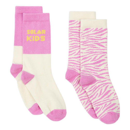 Hundred Pieces - Set van 2 paar sokken voor meisjes - Zebra Solar Socks | Set van 2 - Verkrijbaar vanaf maat 27 bij Littlefashionaddict.com