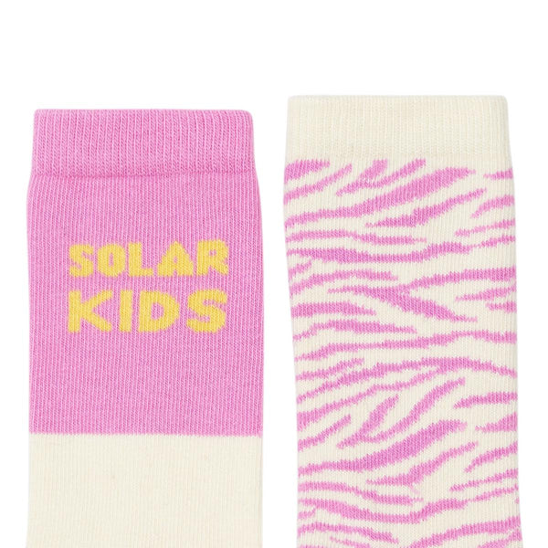 Hundred Pieces - Set van 2 paar sokken voor meisjes - Zebra Solar Socks | Set van 2 - Verkrijbaar vanaf maat 27 bij Littlefashionaddict.com
