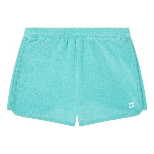 Hundred Pieces - Organic Terry Cloth Shorts voor meisjes - Kleur: Turquoise - Meisjesmode - Zomercollectie 2023 - Verkrijgbaar bij Littlefashionaddict.com