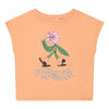 Hundred Pieces - Organic Cotton Lauren Martin Flower T-shirt - Unieke t-shirt met vintage print van een bloem van de designer Lauren Martin - Kleur: Abrikoos - Meisjesmode - Zomercollectie 2023 - Verkrijgbaar bij Littlefashionaddict.com