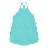 Hundred Pieces - Organic Terry Cloth Playsuit - Kleur: Turquoise - Zomerse jumpsuit/playsuit - Meisjesmode - Zomercollectie 2023 - Verkrijgbaar bij Littlefashionaddict.com