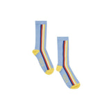 Little Fashion Addict - Hundred Pieces - Pack van 2 paar sokken voor jongens - Wit en blauw met tekst 'Thank Youth' en tekst 'Funky Feet'