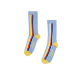 Little Fashion Addict - Hundred Pieces - Pack van 2 paar sokken voor jongens - Wit en blauw met tekst 'Thank Youth' en tekst 'Funky Feet'