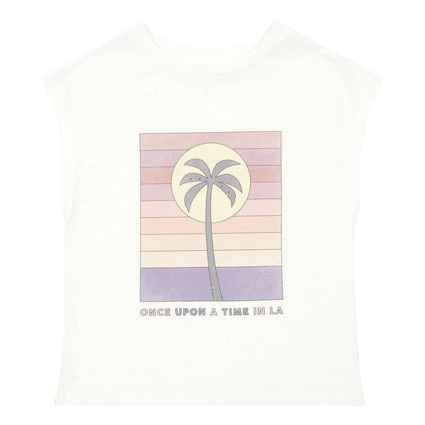 Little Fashion Addict - Hundred Pieces - Tank Top Palm Tree - Off White