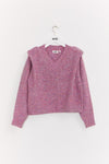 INDEE - Belgische modemerk - Karoke V Neck Knit Sweater - paars - verkrijgbaar bij littlefashionaddict.com