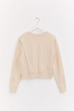 INDEE - Belgische modemerk - Key Structured Sweatshirt - Stone (beige)- verkrijgbaar bij littlefashionaddict.com