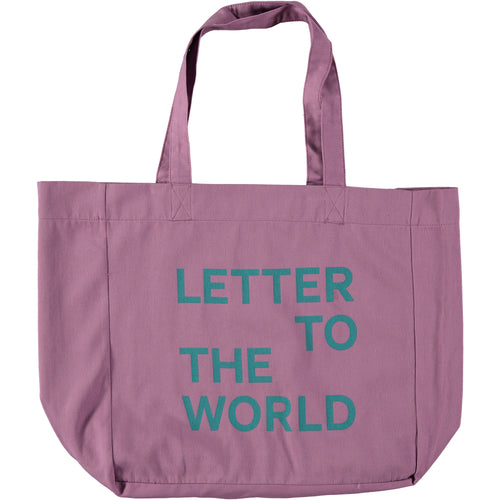 Letter To The World - LTTW Tote Bag - Paarse tote bag met de naam 'Letter To The World' op de voorkant geprint- Summer Solstice - Zomercollectie 2023 - Verkrijgbaar bij Littlefashionaddict.com