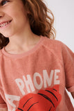 Letter To The World - Petra Sweatshirt - T-shirt met korte mouwen in het terracotta en print van een schelp - Voor meisjes - Zomercollectie 2023 - Verkrijgbaar bij Littlefashionaddict.com