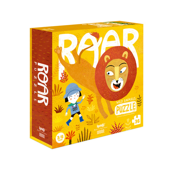 Londji Kinderpuzzel - Puzzel 36 stukken - Roar - Voor kids vanaf 3 jaar - Verkrijgbaar bij Littlefashionaddict.com