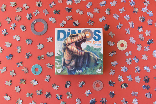 Londji - Puzzel 350 stukken - Dinos Explorer - Voor jong en oud vanaf 8 jaar - Verkrijgbaar bij Littlefashionaddict.com