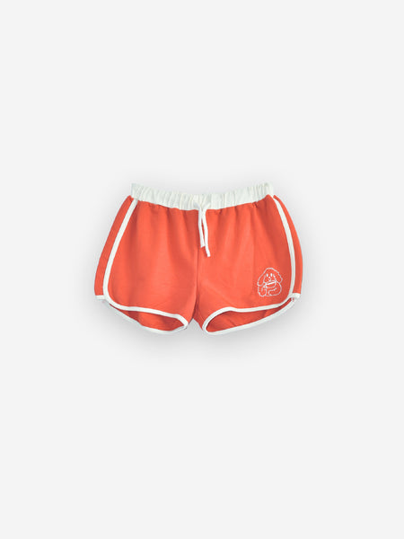 Little Fashion Addict - Maison Tadaboum – Amandito Short - Rode short voor meisjes en jongens - Meisjes- en jongensmode - Collectie: Bistrot Tadaboum - verkrijgbaar bij Littlefashionaddict.com