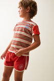 Little Fashion Addict - Maison Tadaboum – Amandito Short - Rode short voor meisjes en jongens - Meisjes- en jongensmode - Collectie: Bistrot Tadaboum - verkrijgbaar bij Littlefashionaddict.com