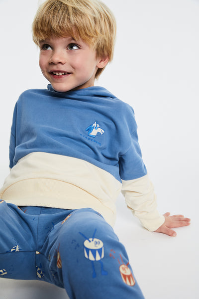 Littlefashionaddict.com - Maison Tadaboum - Celine Hoodie - Sweater met kap - kleuren: crème en lichtblauw voor jongens & meisjes - Beschikbaar vanaf 2 jaar tot en met 8 jaar bij Littlefashionaddict.com