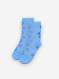 Little Fashion Addict - Maison Tadaboum – Clemence socks - Blauwe sokken met kleurrijke prints voor jongens en meisjes - Meisjes- en jongensmode - Collectie: Bistrot Tadaboum - verkrijgbaar bij Littlefashionaddict.com
