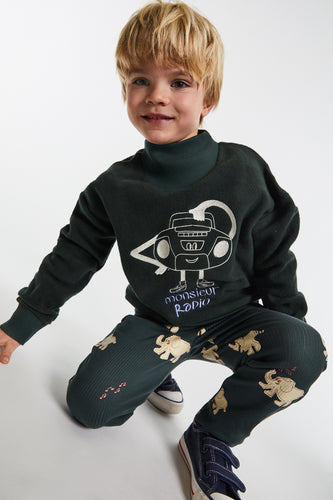 Littlefashionaddict.com - Maison Tadaboum - Daniela Sweatshirt - Donkergroen - Sweater voor jongens & meisjes - Beschikbaar vanaf 2 jaar tot en met 8 jaar bij Littlefashionaddict.com