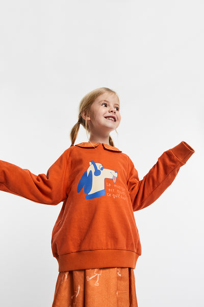 Littlefashionaddict.com - Maison Tadaboum - Jacky Sweatshirt - Apricot - Sweater voor jongens & meisjes - Beschikbaar vanaf 2 jaar tot en met 8 jaar bij Littlefashionaddict.com