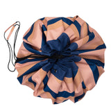 Play & Go Outdoor Speelmat/Opbergzak - Print: Mokka Stripes - verkrijgbaar bij littlefashionaddict.com