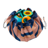 Play & Go Outdoor Speelmat/Opbergzak - Print: Mokka Stripes - verkrijgbaar bij littlefashionaddict.com