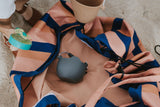 Play & Go Outdoor Speelmat/Opbergzak - Print: Mokka Stripes - verkrijgbaar bij littlefashionaddict.com
