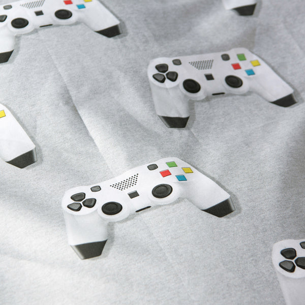 Snurk Beddengoed - Lichtgrijs Dekbedset met gamer controllers - Voor éénpersoonsbed - Verkrijgbaar bij Little Fashion Addict