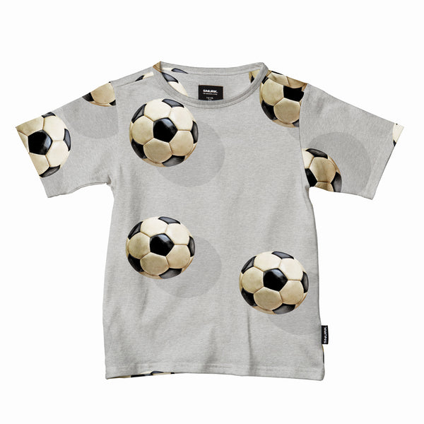 Snurk - Fussball Grey T-shirt Kids - Voor jongens en meisjes - Beschikbaar vanaf maat 92 tot 164 - Verkrijgbaar bij Littlefashionaddict.com